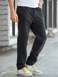 kkboxly  Men's Casual Straight Leg Jeans, Street Style Classic Design Denim Pants