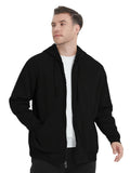 kkboxly Plus Size Men's Solid Hooded Jacket For Spring/autumn, Oversized Trendy Long Sleeve Cardigan Sweatshirt For Males, Men's Clothing