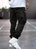 kkboxly  Trendy Men's Casual Cargo Pants With Pocket, Men's Outfits For Spring And Autumn