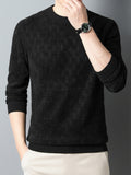 kkboxly  Winter New Men's Casual Sweater Round Neck Plus Thick Base Warm Sweater Best Sellers