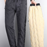 kkboxly  Men's Winter Warm Fleece Lined Pants Outdoor Sports Camping Straight Pants Hiking Pants Thicken Thermal Trousers