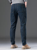 kkboxly  Men's Letter Print Street Style Denim Jeans, Fashion Trend, Can Be Paired With Chain Jewelry