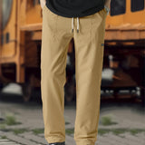 kkboxly  Men's Straight Leg Joggers, Casual Waist Drawstring Thin Sweatpants For Spring Summer