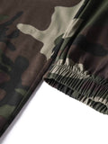 kkboxly  Men's Camo Print Flap Pocket Cargo Pants