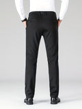 kkboxly  Men's Highly Stretch Business Pants, Straight Leg Wrinkle-resistant Business Trousers Mens Formal Trousers