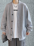 Men's Casual Single Breasted Jacket, Retro Loose Fit Cardigan Sweater Coat