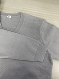 kkboxly  Plus Size Men's V-neck Solid Color Pullover Casual Long Sleeve Sweater