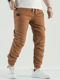 kkboxly  Solid Color Men's Cargo Pants, Loose Casual Outdoor Joggers Pants, Men's Work Pants For Hiking Fishing Angling