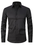 Men's Shirt Top Turn-Down Collar Long Sleeve Closure Male Casual Shirt For Men Daily Formal Party Wedding Dree Shirt