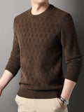 kkboxly  Winter New Men's Casual Sweater Round Neck Plus Thick Base Warm Sweater Best Sellers