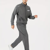 kkboxly  Two Piece Outfits For Men, Men Classic Design Zipper Up Jacket And Sweatpants Drawstring Pants