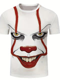 kkboxly  Plus Size Men's Clown Graphic T Shirt Short Sleeve Funny Tee Shirts Crew Neck Summer Novelty Tops