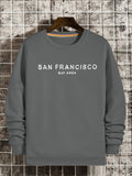 kkboxly  San Francisco Print Sweatshirt, Men's Casual Graphic Design Slightly Stretch Crew Neck Pullover Sweatshirt For Autumn Winter