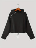 kkboxly Plus Size Men's Sweatshirt, Good Design Hoodies With Zipper Asymmetric Tops, Men's Clothing