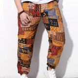 kkboxly  Ethnic Style Joggers, Men's Casual Allover Print Sweatpants