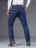 Chic Jeans For Business, Men's Semi-formal Stretch Dress Pants For All Seasons, Father's Gift