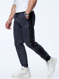 kkboxly  Men's Casual Harem Pants, Chic Street Style Tapered Joggers Sports Pants