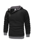 kkboxly  Men's Hooded Sweatshirt Casual Long Sleeve Pullover Hoodies With Zipper Gym Sports Hooded Sweatshirt For Spring Fall