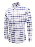 kkboxly Men's Casual Slim Cotton Plaid Shirt Best Sellers Best Sellers, Men's Tops