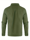 Men's Multi Pockets Jacket Solid Lapel Coat Hipster Windbreaker Coats Streetwear Jacket