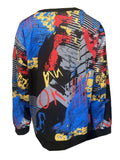 kkboxly  Men's Crew Neck Sweatshirt Pullover For Men Graffiti Pattern Sweatshirts For Spring Fall Long Sleeve Tops Streetwear