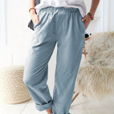 kkboxly  High Waist Straight Leg Pants, Casual Every Day Pants, Women's Clothing