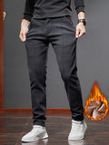 Men's Warm Fleece Retro Plaid Casual Pants For Fall Winter