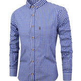 kkboxly Men's Casual Slim Cotton Plaid Shirt Best Sellers Best Sellers, Men's Tops