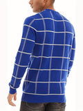 kkboxly  Men´s Casual Plaid Sweater, Loose Comfy Stretch Pullover, Men's Clothing