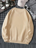 kkboxly  Trendy Sweatshirt, Men's Casual Solid Basic Crew Neck Pullover Sweatshirt For Men Fall Winter