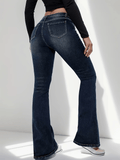 kkboxly  High Stretch Washed Bootcut Jeans, Slant Pockets Fashion Denim Pants, Women's Denim Jeans & Clothing