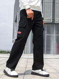 Multi Pocket Loose Fit Jeans, Men's Casual Street Style Denim Pants For All Seasons