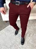 kkboxly Solid Color Slim Men's Pants Europe And The United States Style Fashion Pencil Pants Business Casual Daily Hundred Foot Pants