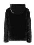 kkboxly  Solid Faux Fur Hooded Teddy Coat, Casual Long Sleeve Zip Up Thermal Coat For Fall & Winter, Women's Clothing