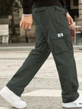 kkboxly  Men's Classic Cargo Pants With Multi Pockets, Active Comfy Drawstring Pants For All Seasons Outdoor