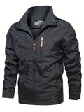 kkboxly  Men's Multifunctional Jacket: Anti-Cold, Windproof & Waterproof For Spring & Autumn Outdoors