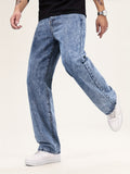 kkboxly Men's Trendy Straight Leg Jeans Distressed Men's Denim Pants Streetwear Hiphop Jeans