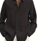 2025 kkboxly  Big & Tall Men's Long Sleeve Cardigan Shirt - Stylish Casual Clothing for Plus Size Guys