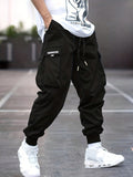 kkboxly  Trendy Men's Casual Cargo Pants With Pocket, Men's Outfits For Spring And Autumn