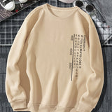 kkboxly  Men's Casual "If You Always Lose It Cherish It" Print Crew Neck Long Sleeves Sweatshirt