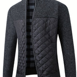 kkboxly  Men's Warm Sweater Casual Jacket, Stand Collar Jacket Coat For Fall Winter