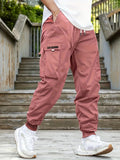 kkboxly Men's Loose-Fit Drawstring Cargo Joggers: Comfort and Style Combined!