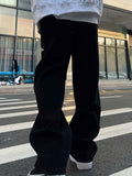 Spider & Spider Web Print Kpop Straight Leg Jeans, Men's Casual Street Style Denim Baggy Pants