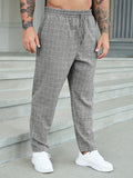 Plus Size Men's Plaid Pants Stylish Casual Pants For Spring Fall Winter, Men's Clothing