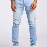 kkboxly  Slim Fit Jeans, Men's Casual Street Style Solid Color Mid Stretch Denim Pants For Spring Summer