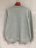 kkboxly  Plus Size Men's V-neck Solid Color Pullover Casual Long Sleeve Sweater