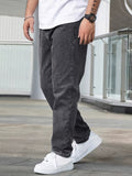 kkboxly  Loose Fit Straight Leg Jeans, Casual Street Style Denim Pants