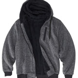 kkboxly  Men's Winter Zip Up Hoodie Fleece Thickened Sweatshirt Warm Heavyweight Coats