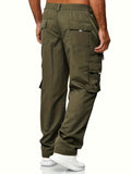 kkboxly  Men's Multi Pocket Cargo Pants, Comfy Casual Pants Joggers