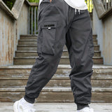 kkboxly Men's Loose-Fit Drawstring Cargo Joggers: Comfort and Style Combined!